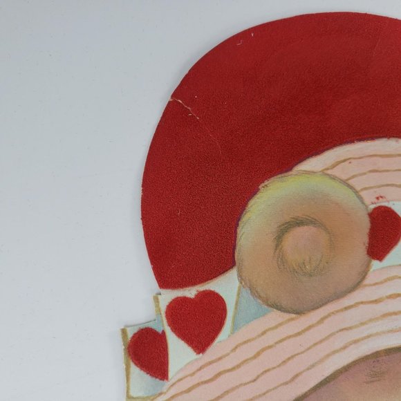 Vintage Valentine's Day Die Cut Bear Squirrel Bird Decoration Flocked - Picture 2 of 8